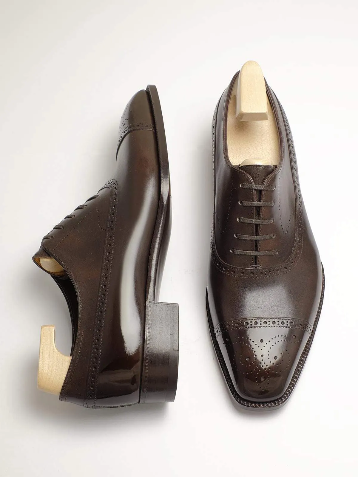 Brown Leather Callista Brogue Toe Cap Oxfords - Work Edition