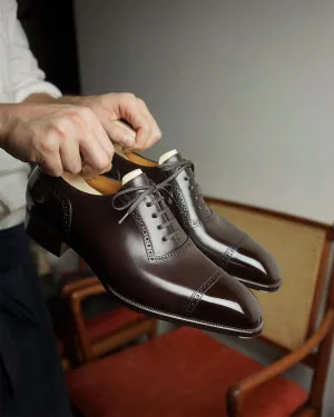 Brown Leather Orlaith Brogue Toe Cap Oxfords - Formal Shoes