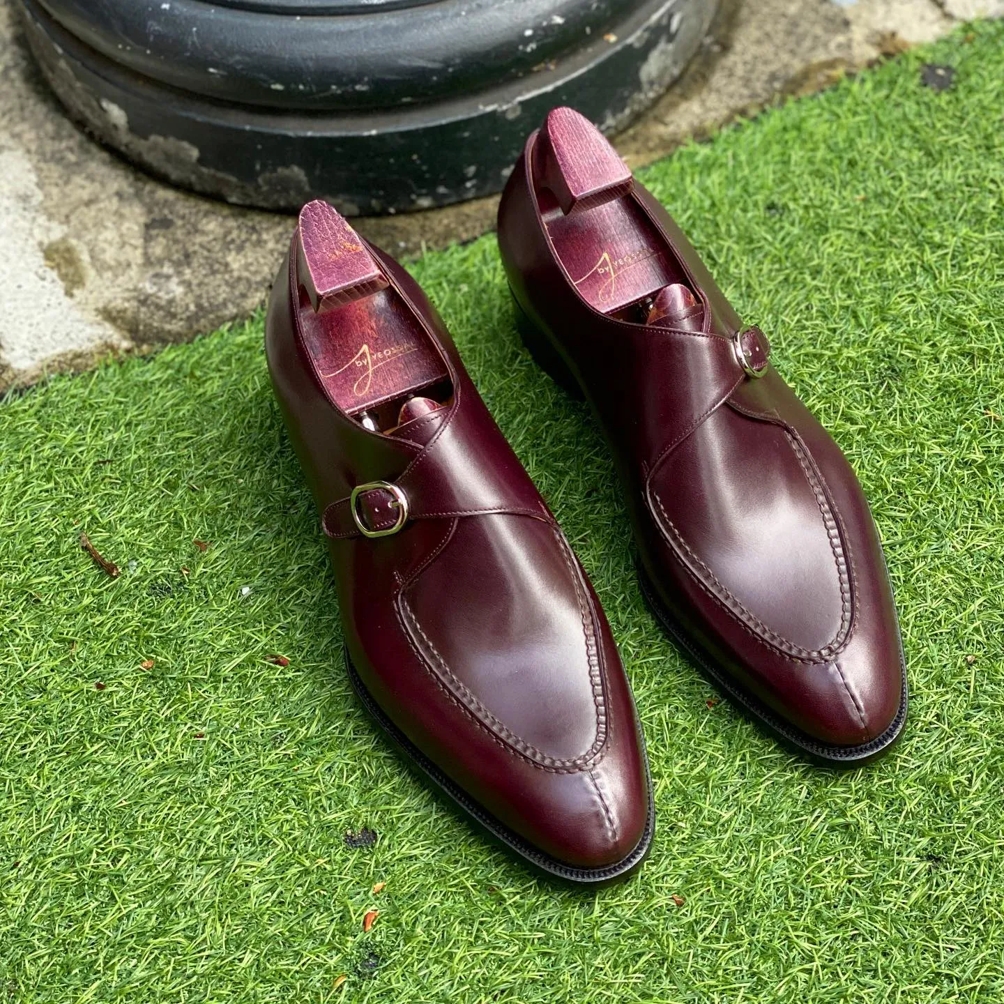 Brown Leather Santiago Buckle Single Monk Straps - AW24