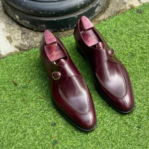 Brown Leather Santiago Buckle Single Monk Straps - AW24
