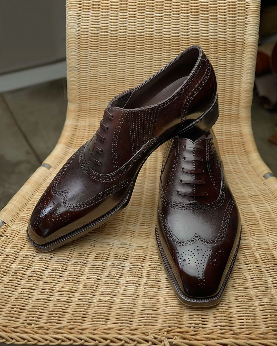 Brown Leather Seraphine Brogue Toe Cap Oxfords - Formal Shoes - SS23