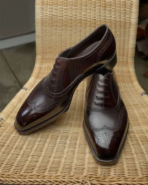 Brown Leather Seraphine Brogue Toe Cap Oxfords - Formal Shoes - SS23