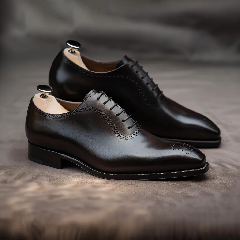 Brown Leather Wheatfield Walk Brogue Oxford with Pointed Toe Cap - Summer 2024 Collection