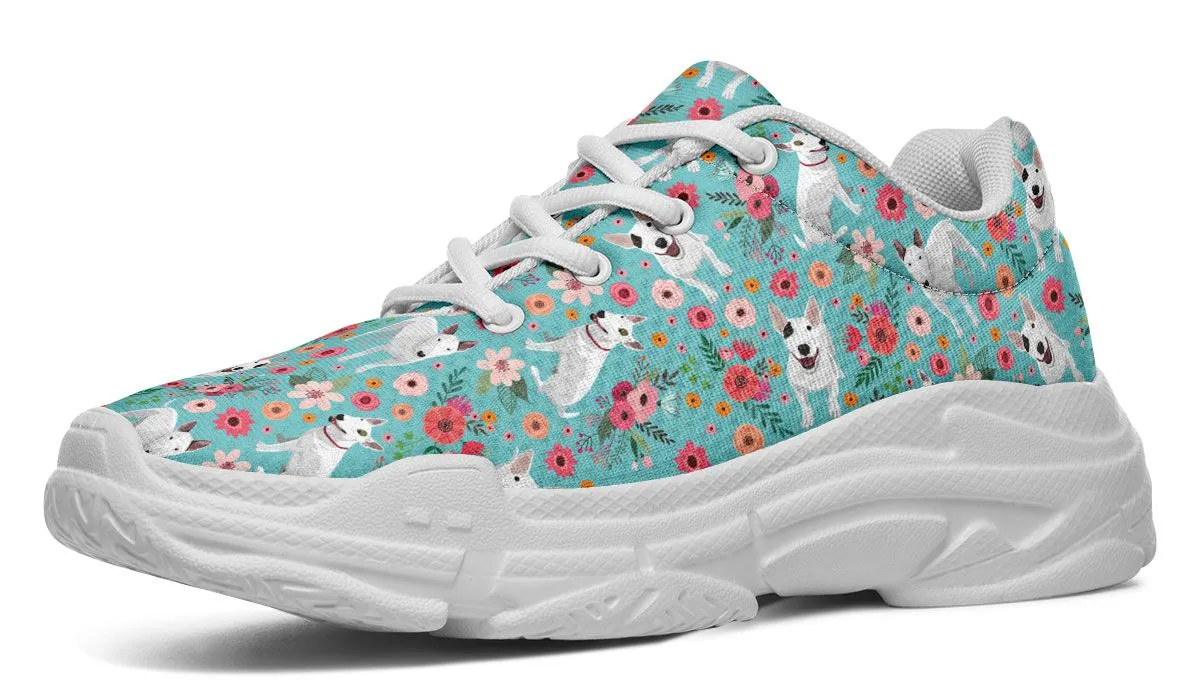 Bull Terrier Flower Chunky Sneakers