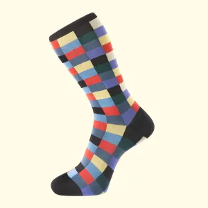 Check Pattern Sock in Black