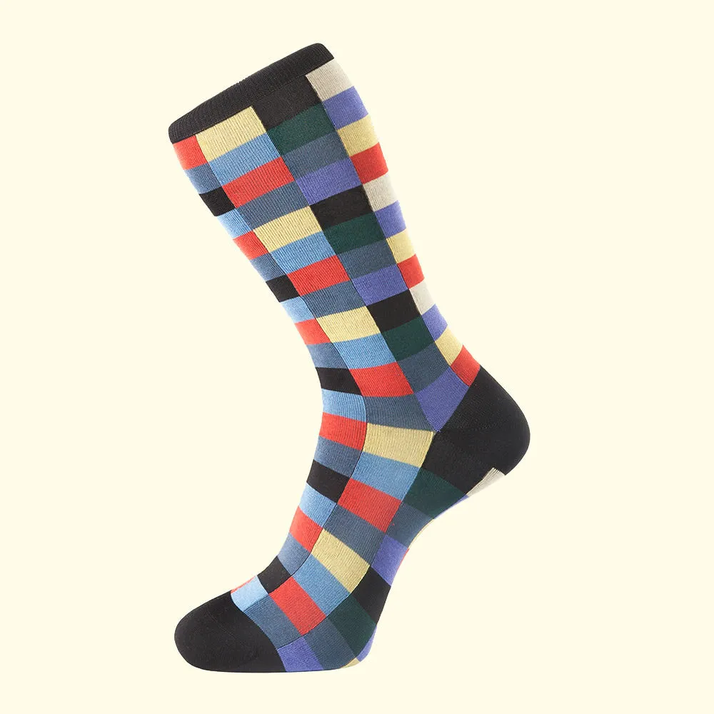 Check Pattern Sock in Black