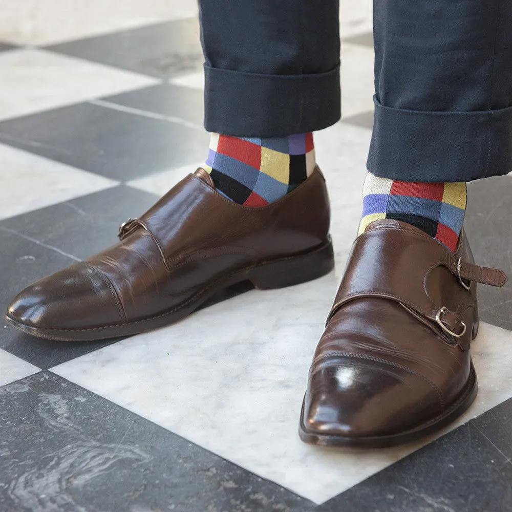 Check Pattern Sock in Black