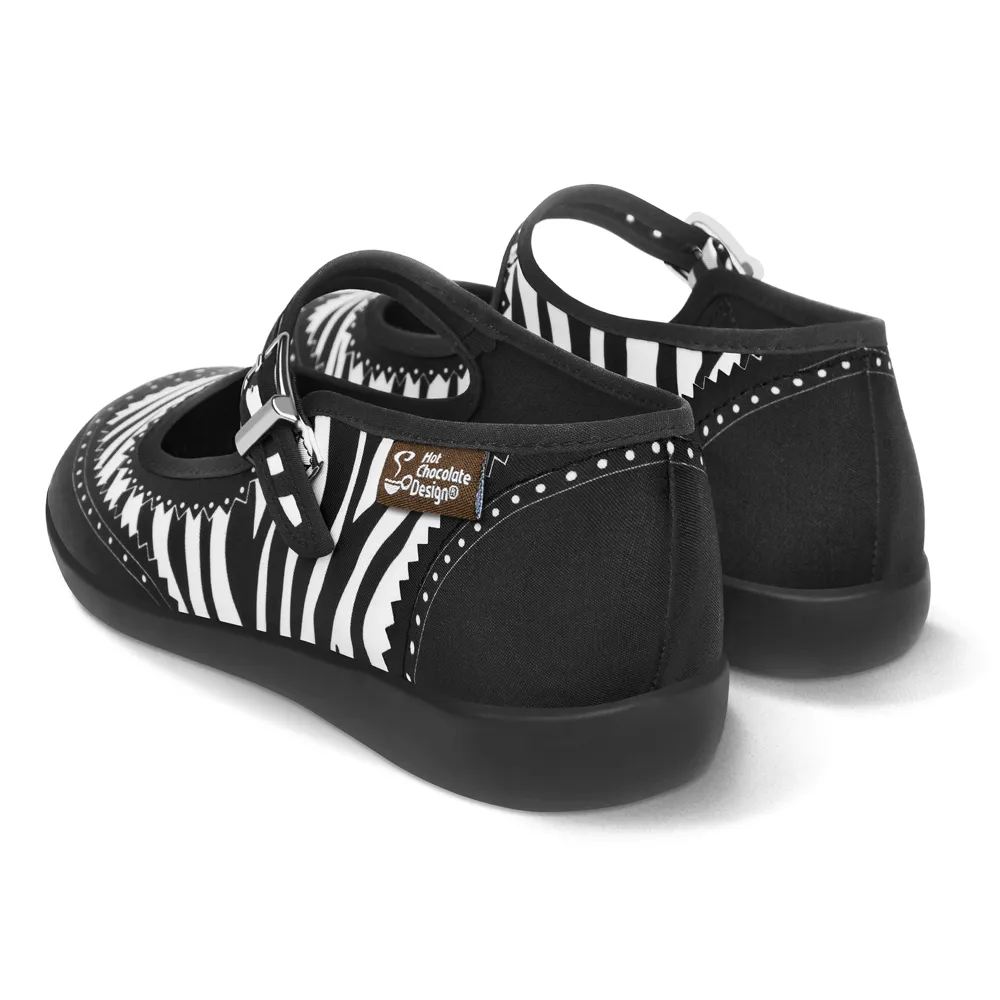 Chocolaticas® Havana Zebra Women's Mary Jane Flat Shoes