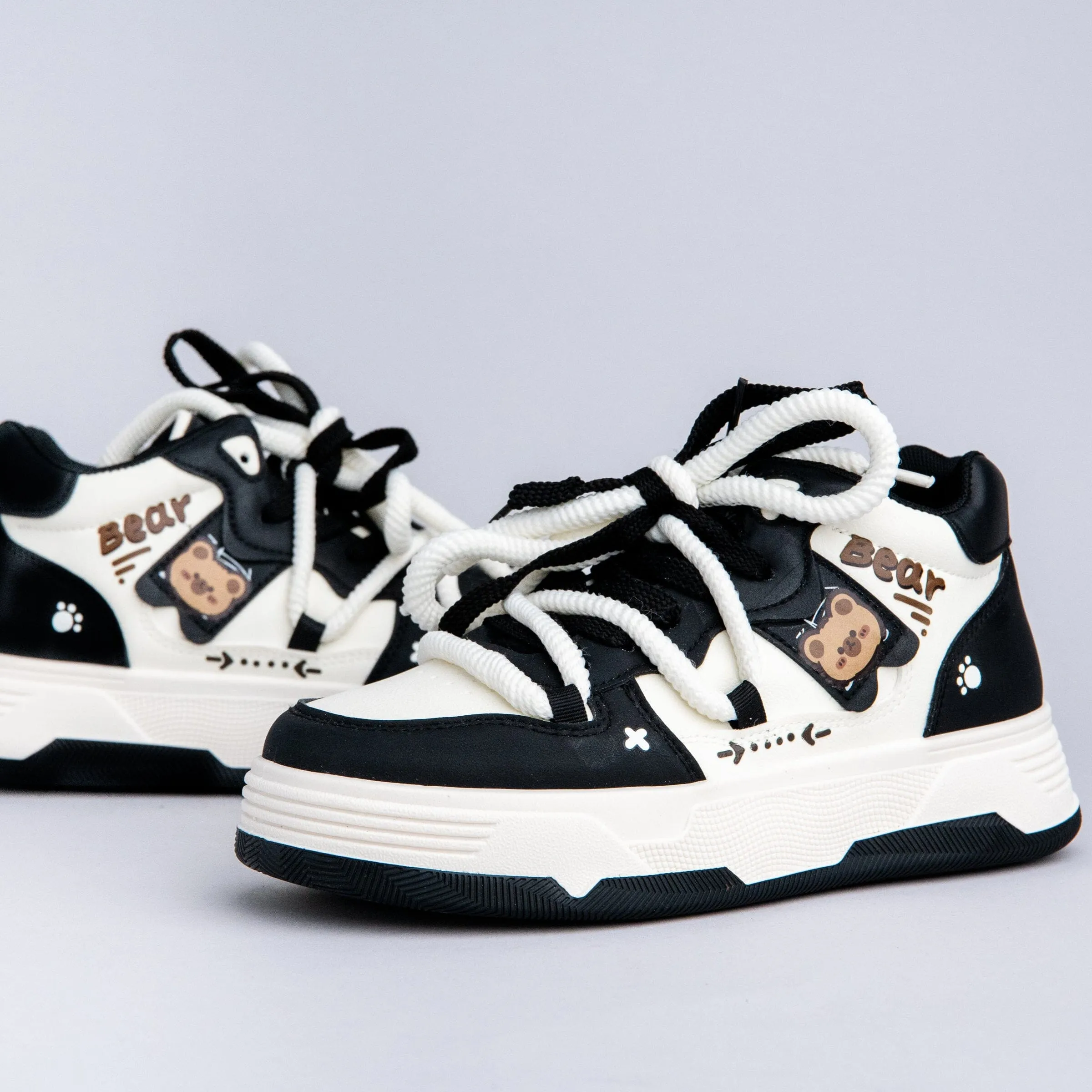 *CLEARANCE* Kawaii Bear Chunky Mid Top Shoes - Women's
