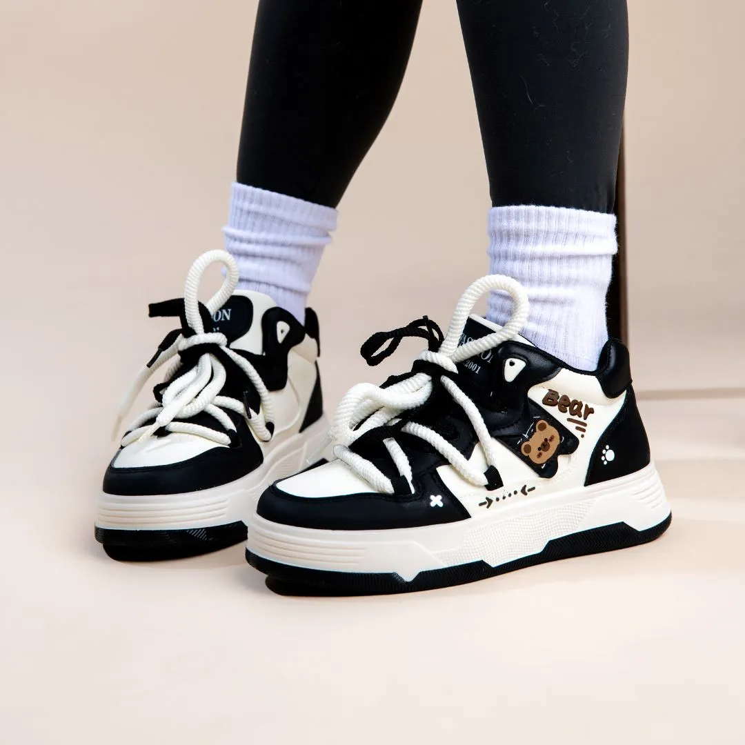*CLEARANCE* Kawaii Bear Chunky Mid Top Shoes - Women's