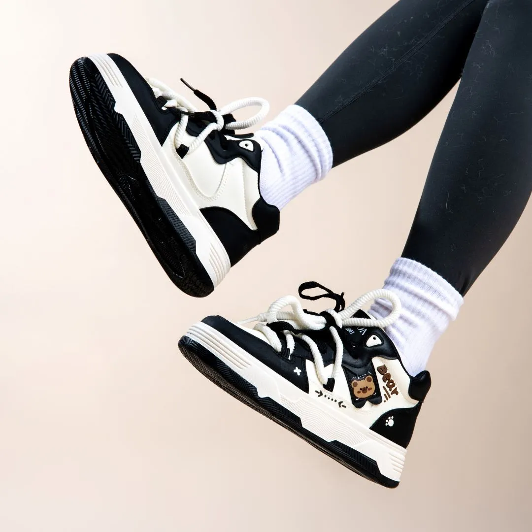 *CLEARANCE* Kawaii Bear Chunky Mid Top Shoes - Women's