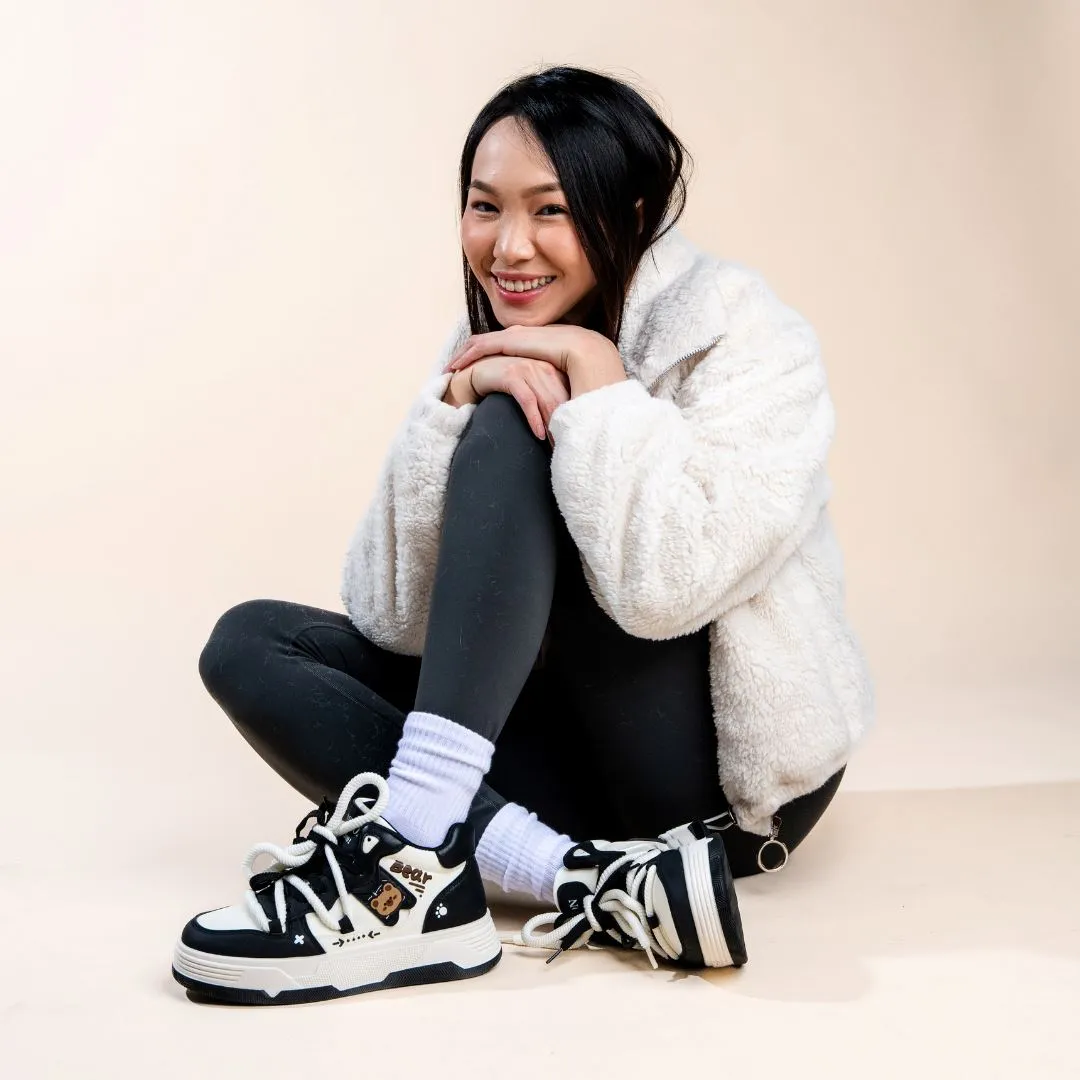 *CLEARANCE* Kawaii Bear Chunky Mid Top Shoes - Women's