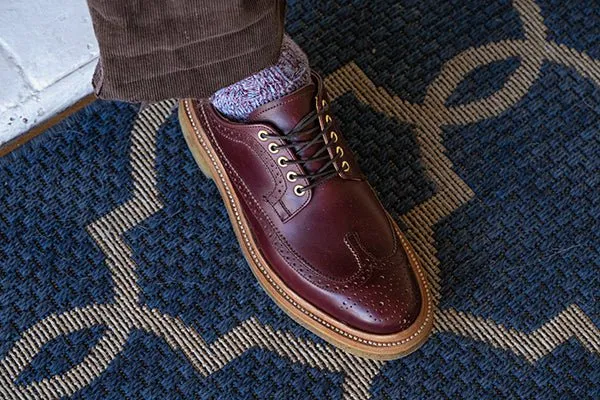 Concho Long Wing Brogues Cherry