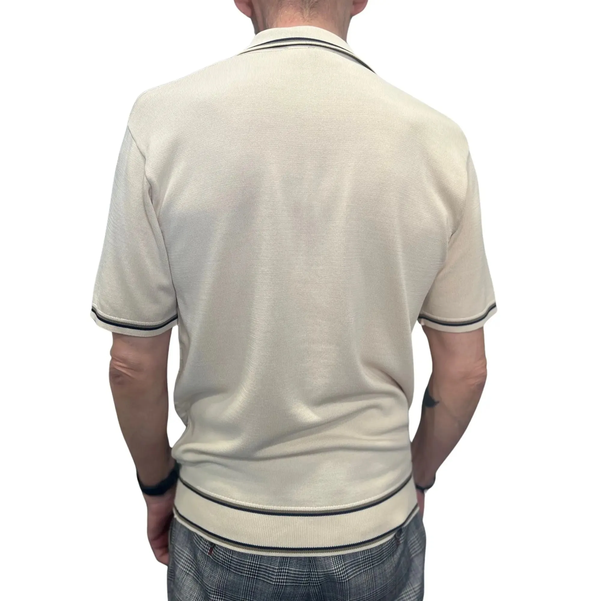 Dario Knitted Polo Shirt - Cream