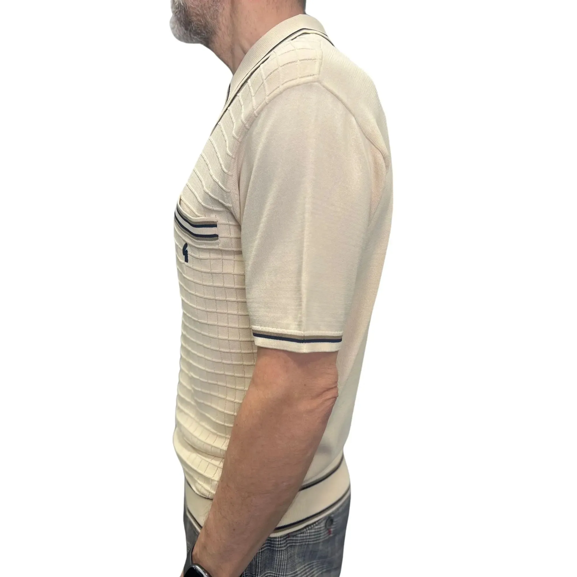 Dario Knitted Polo Shirt - Cream