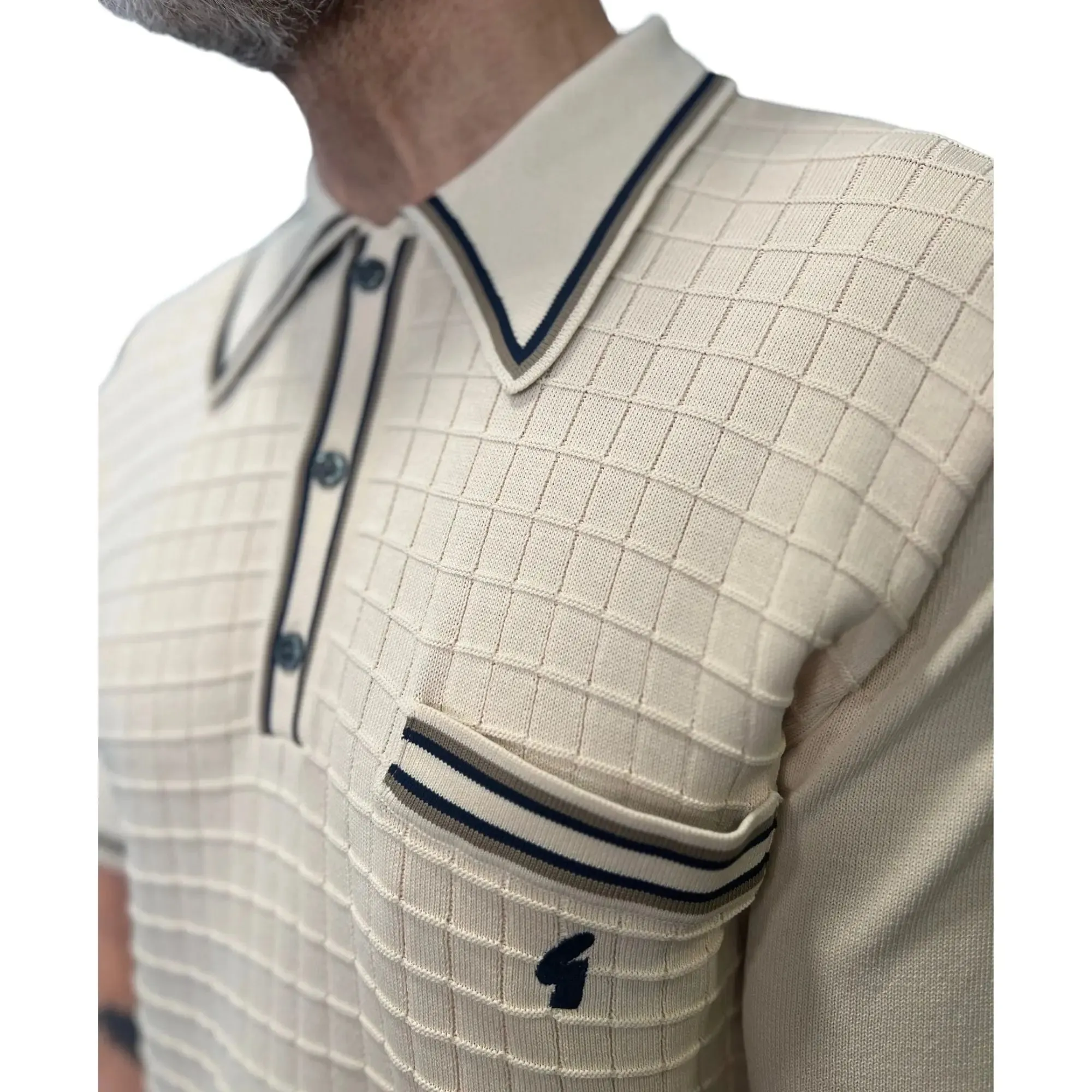 Dario Knitted Polo Shirt - Cream