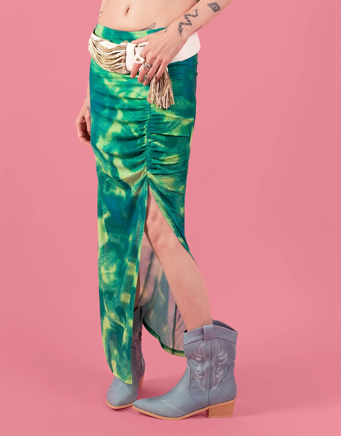 Denim short cowboy boots