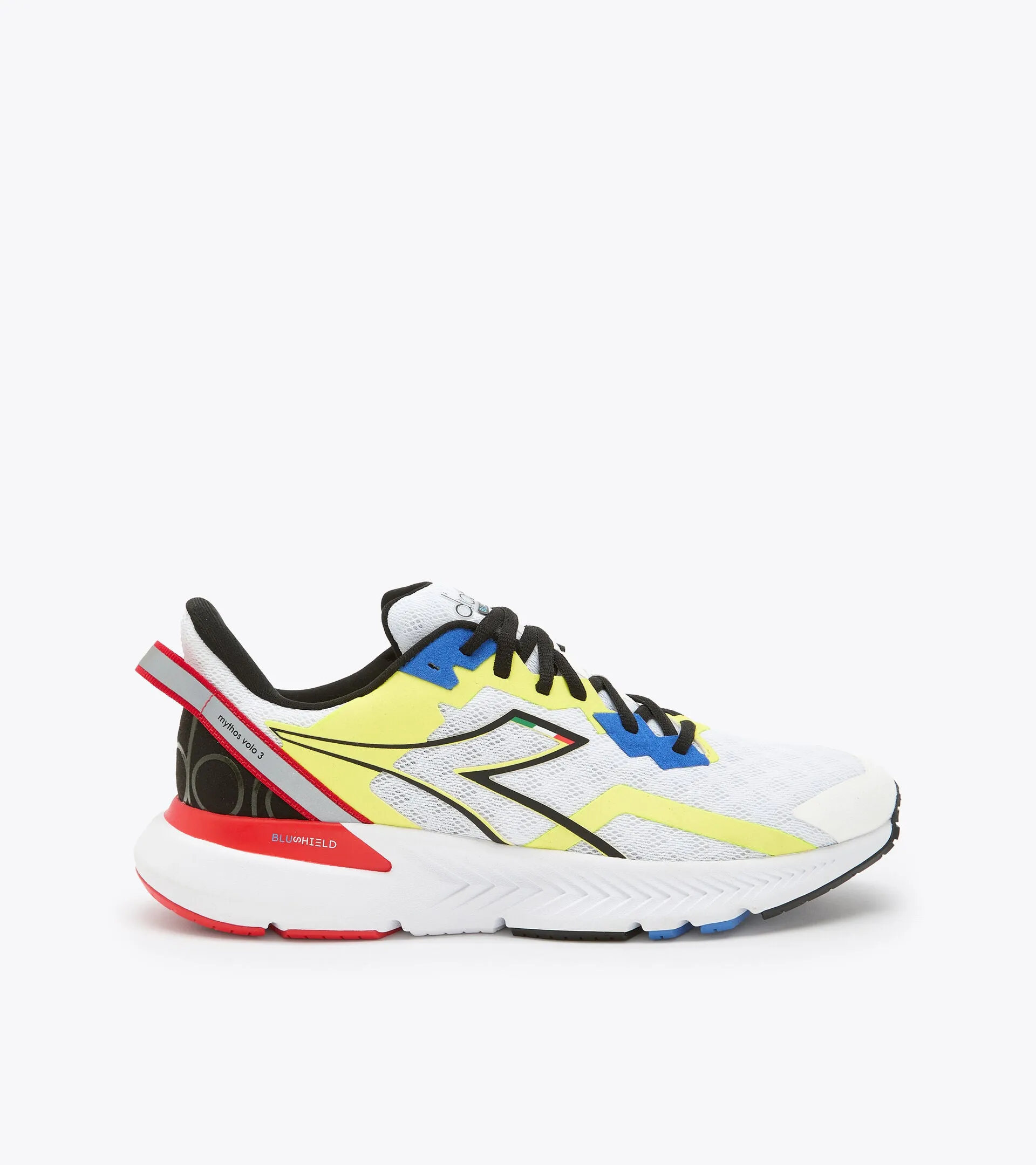 Diadora Mens Mythos Blushield Volo 3- White/Black/Yellow Fuo (101.179090-C0008)