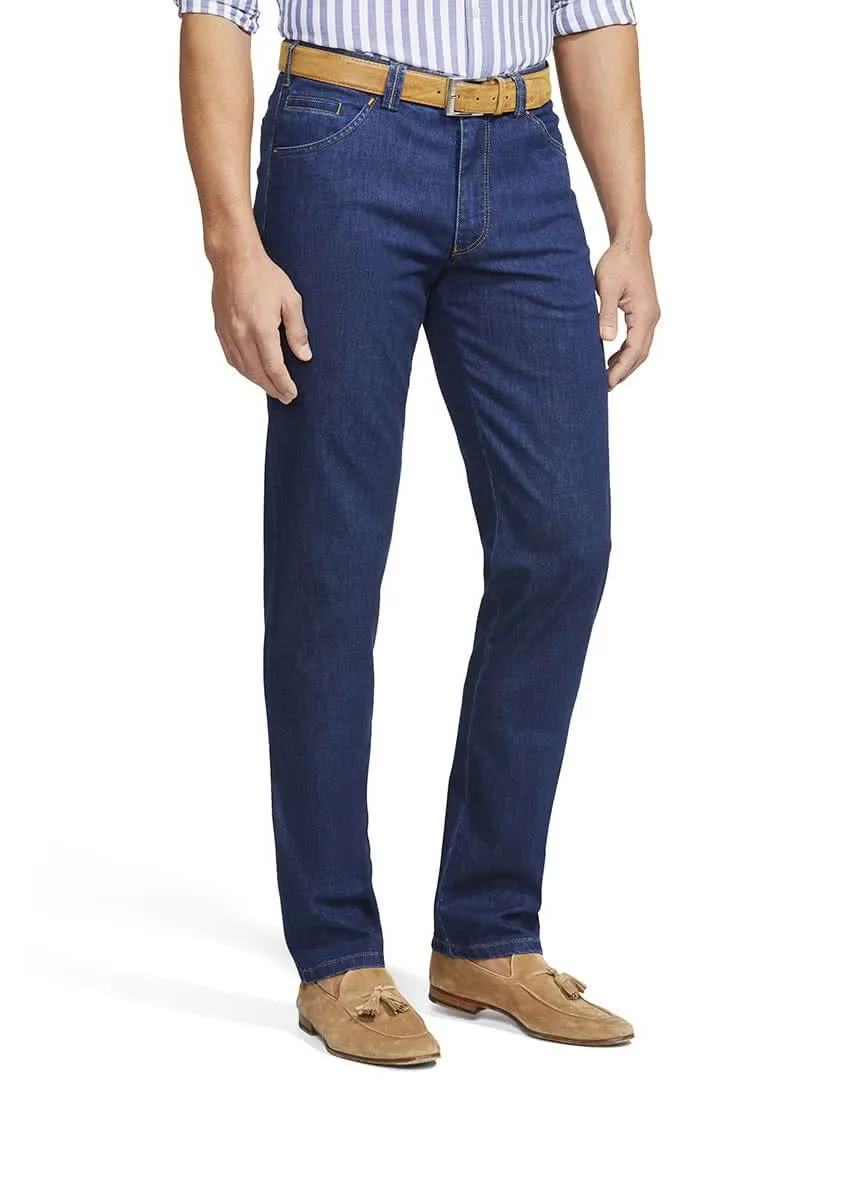 Dublin Coolmax Denim Chino Trousers - Blue Stone