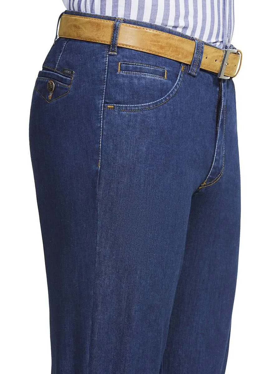 Dublin Coolmax Denim Chino Trousers - Blue Stone