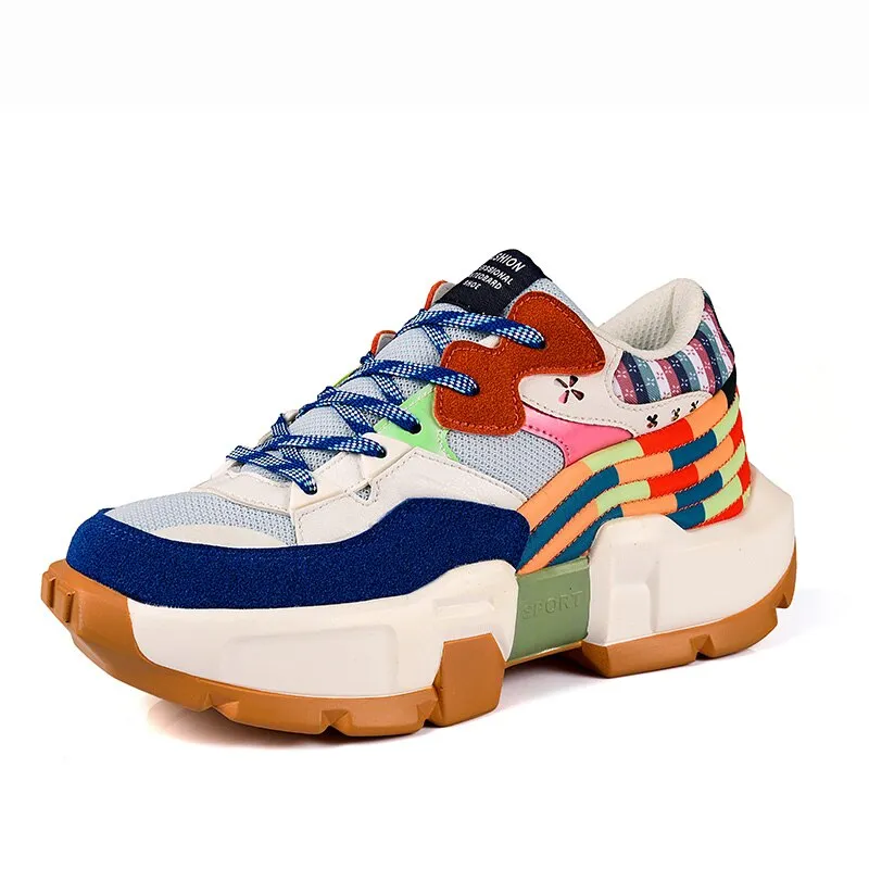 Fashion Colorful Casual Men's Sneakers Platform Luxury Designer Shoes Men Hip Hop Chunky Sneakers MensTrainers Tenis Masculino