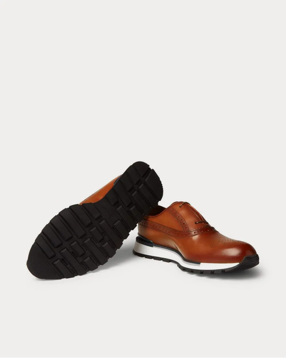 Fast Track Leather Brogue  Tan low top sneakers