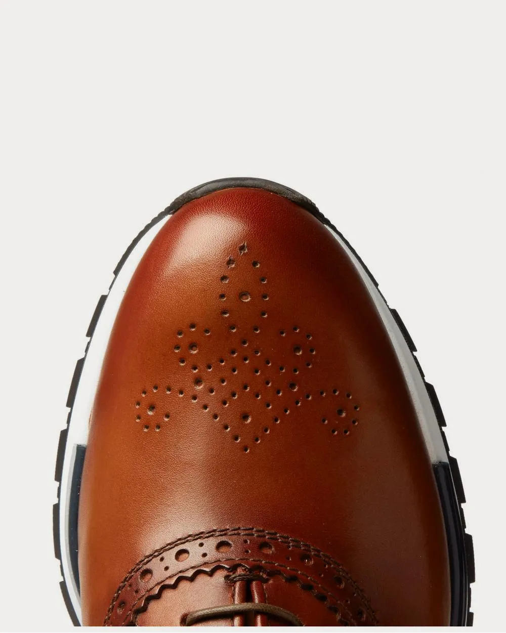 Fast Track Leather Brogue  Tan low top sneakers