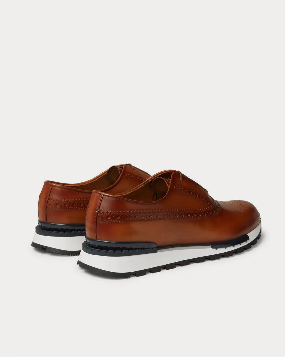 Fast Track Leather Brogue  Tan low top sneakers