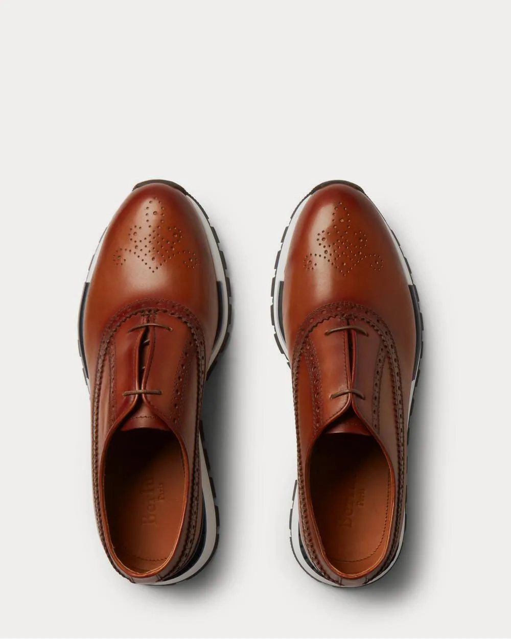 Fast Track Leather Brogue  Tan low top sneakers