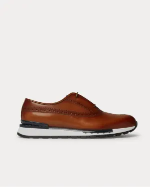 Fast Track Leather Brogue  Tan low top sneakers