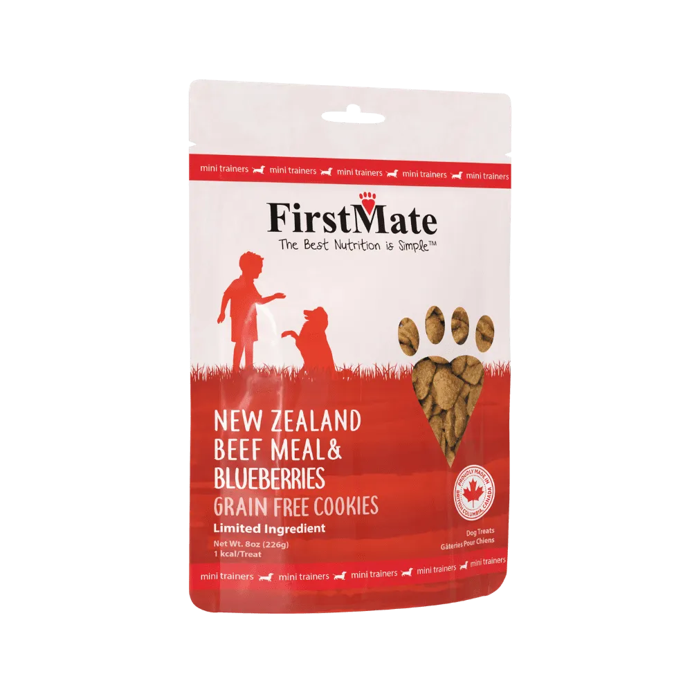 FirstMate New Zealand Beef & Blueberries Mini Trainer Treats 8oz