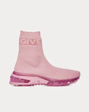GIV 1 Stretch Knit Baby Pink High Top Sneakers