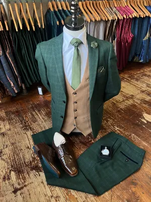 Green Check Mix and Match Wedding Look
