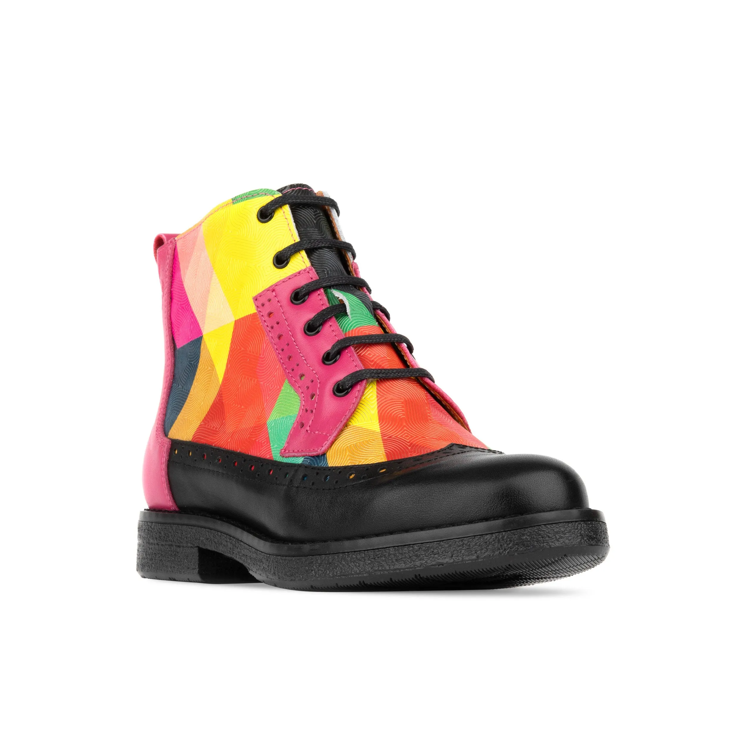 Hatter - Retro - Women's ankle boot with wingtip in colourful leather