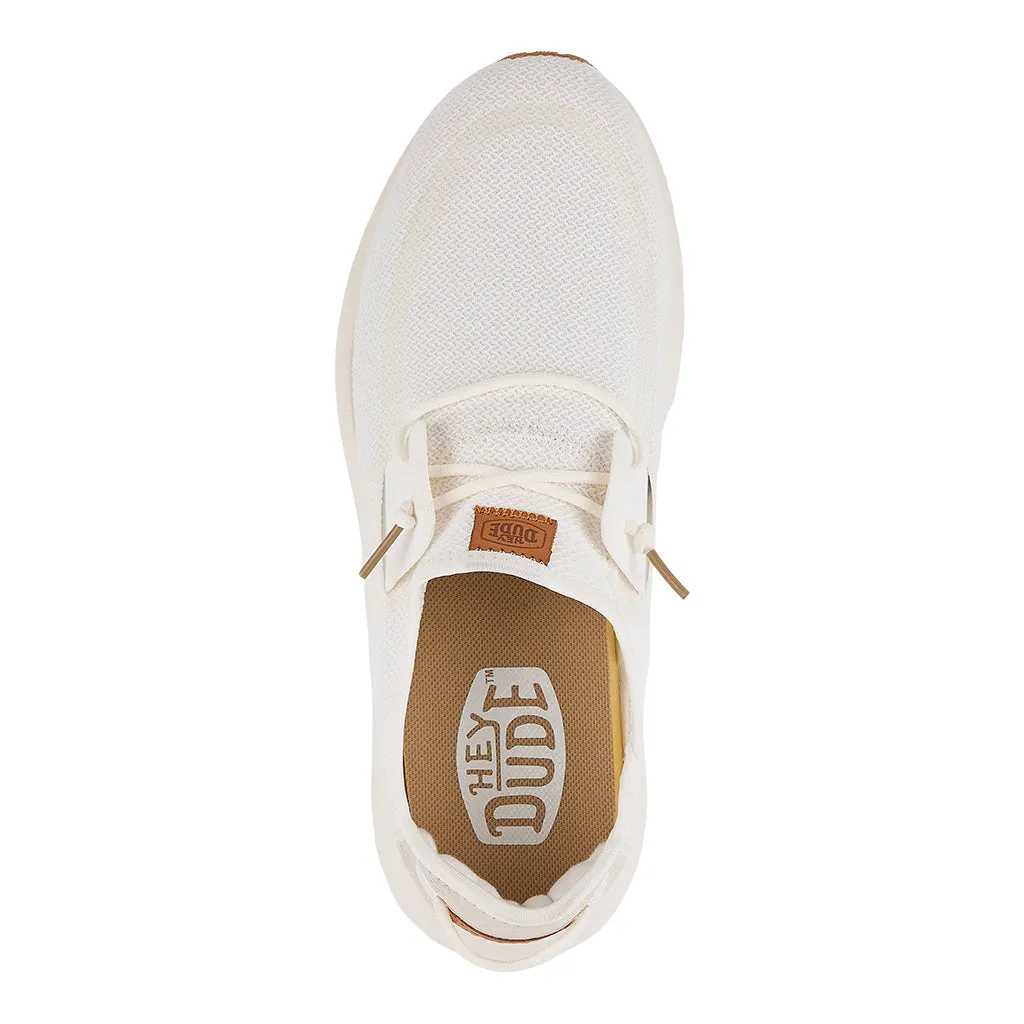 'Hey Dude' Men's Sirocco Sneaker - White / White