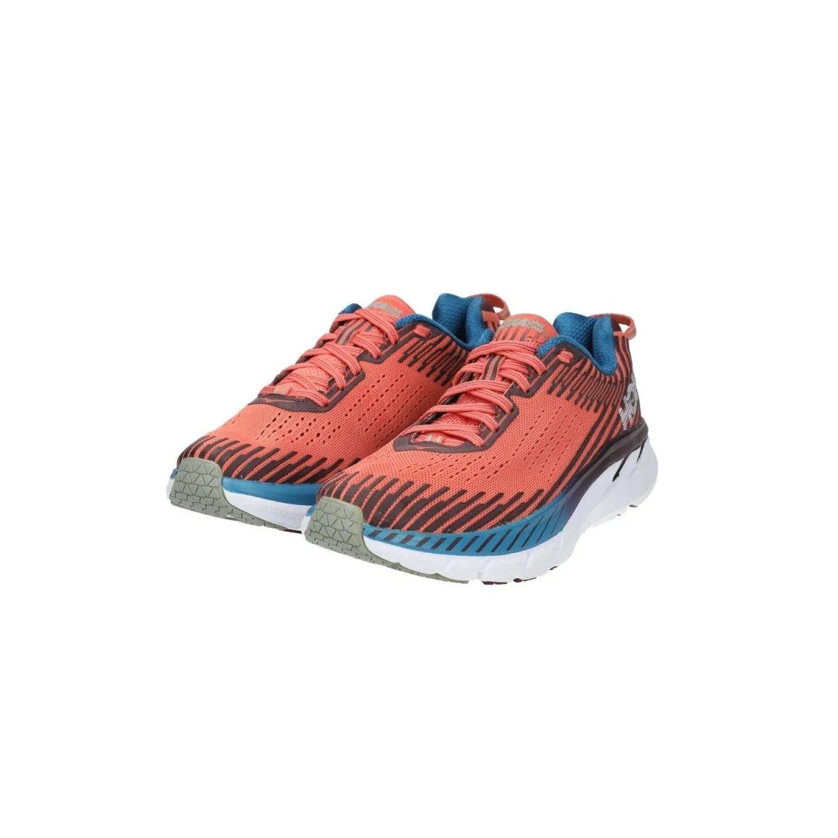 Hoka Clifton 5 Running Sport Shoes Fabric Orange Colour For Women