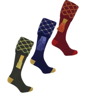 JACK PYKE Pair of Diamond Shooting Socks with Garters 8 to 11 UK