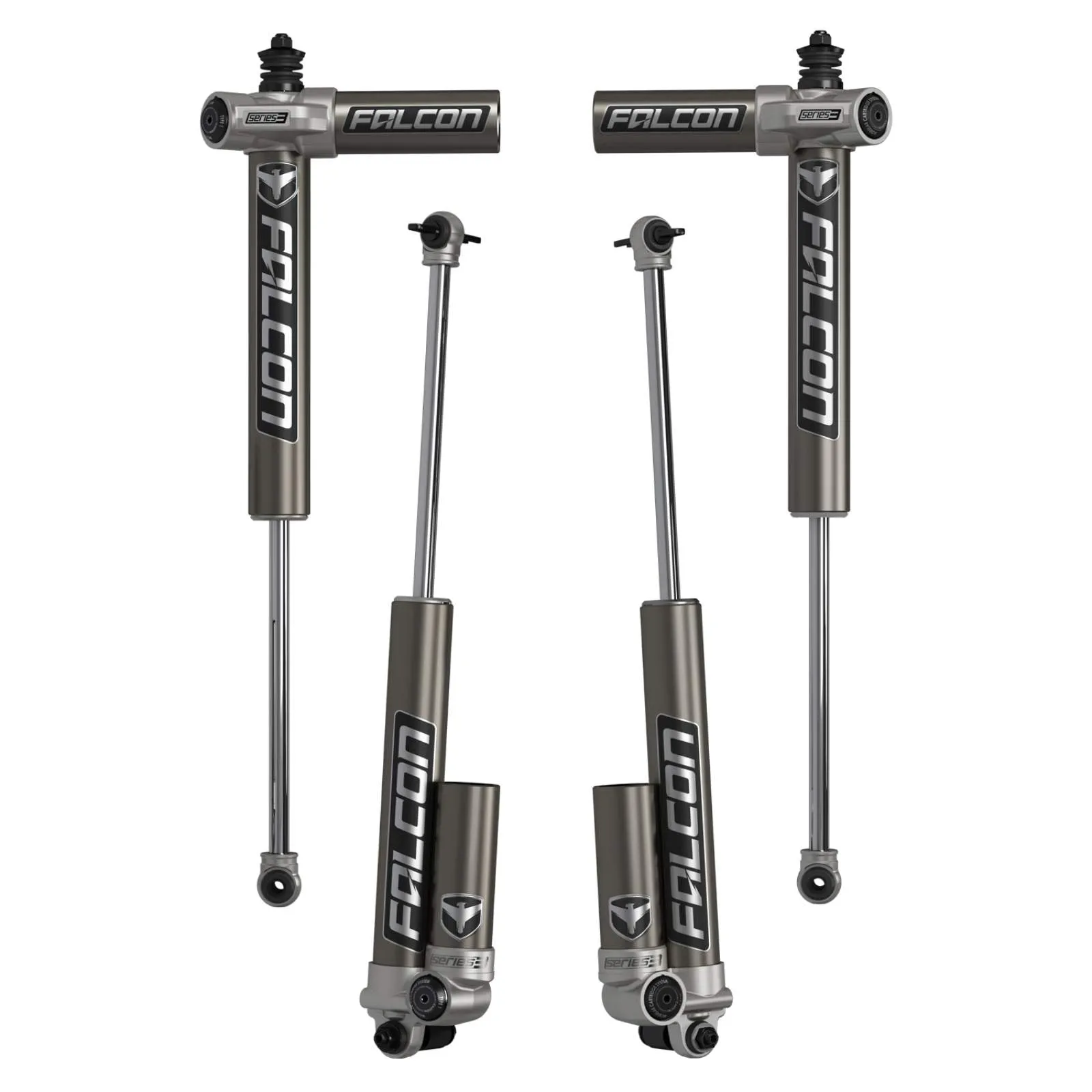 JKU 4-Door 2.5-3.5” Lift Falcon Series 3.1 Piggyback Shock Absorber Kit - All 4