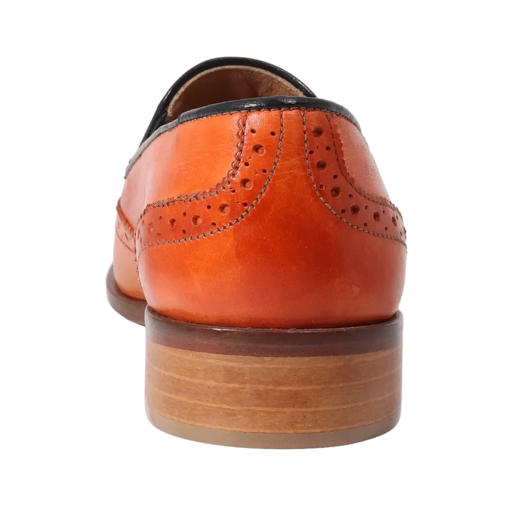 Leather Brogues with Tassels in Arancio (DU6000)
