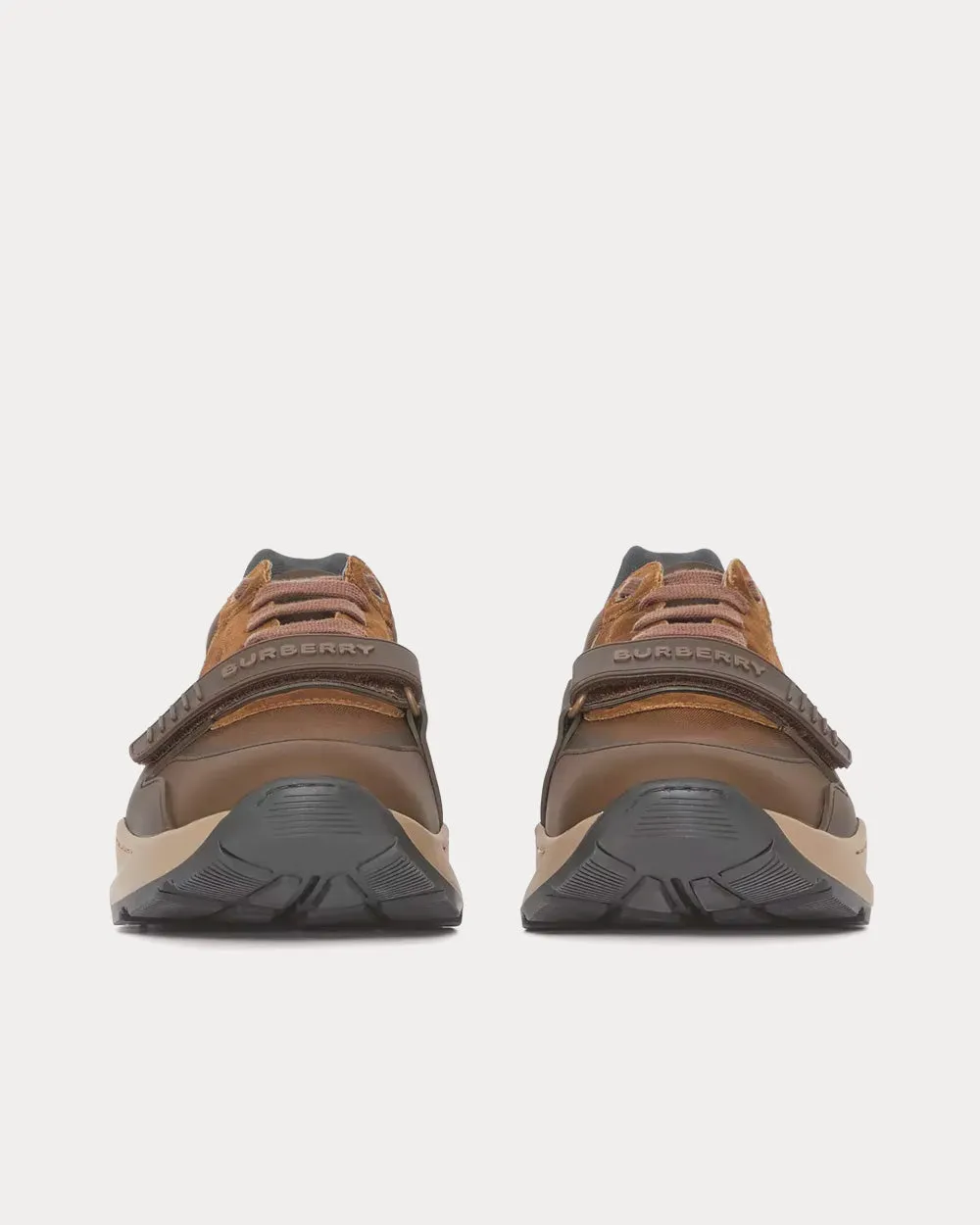 Leather, Suede & Check Dark Mocha Low Top Sneakers