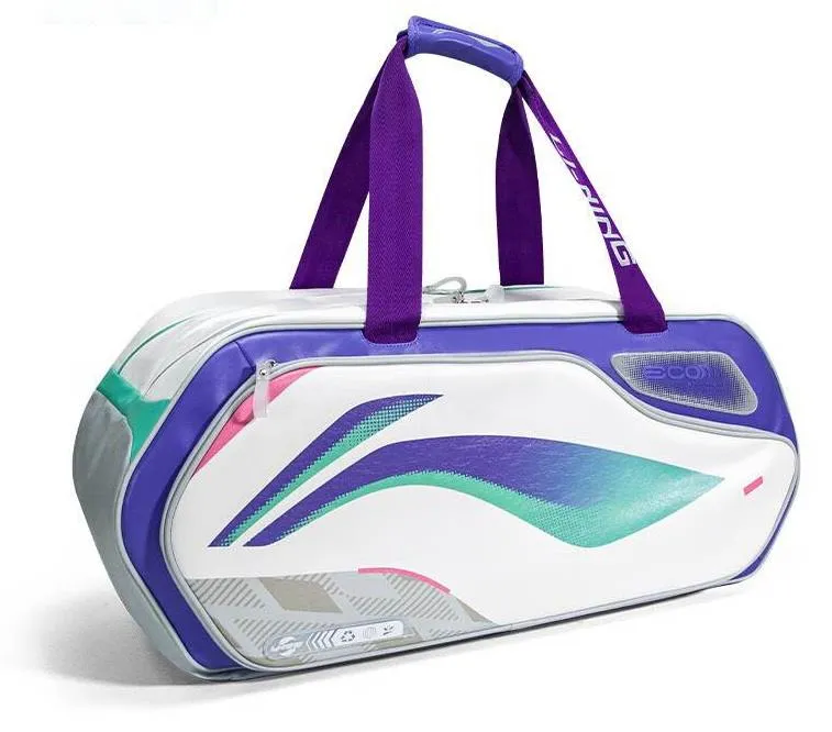 Li-Ning International Elite 6 Racket Badminton Bag - White / Light Purple