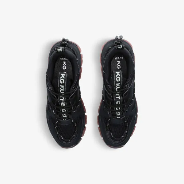 Limitless Kg Kurt Geiger Vegan Leather and Mesh Chunky Sole Sneakers, Black