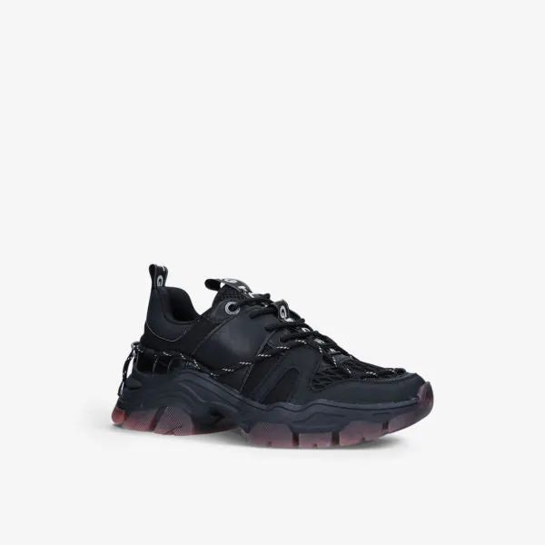 Limitless Kg Kurt Geiger Vegan Leather and Mesh Chunky Sole Sneakers, Black