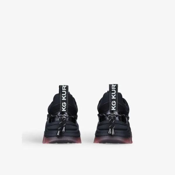 Limitless Kg Kurt Geiger Vegan Leather and Mesh Chunky Sole Sneakers, Black