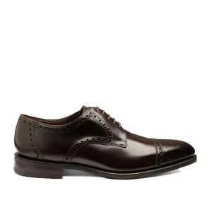 Loake - Eldon Derby Semi Brogue in Dark Brown