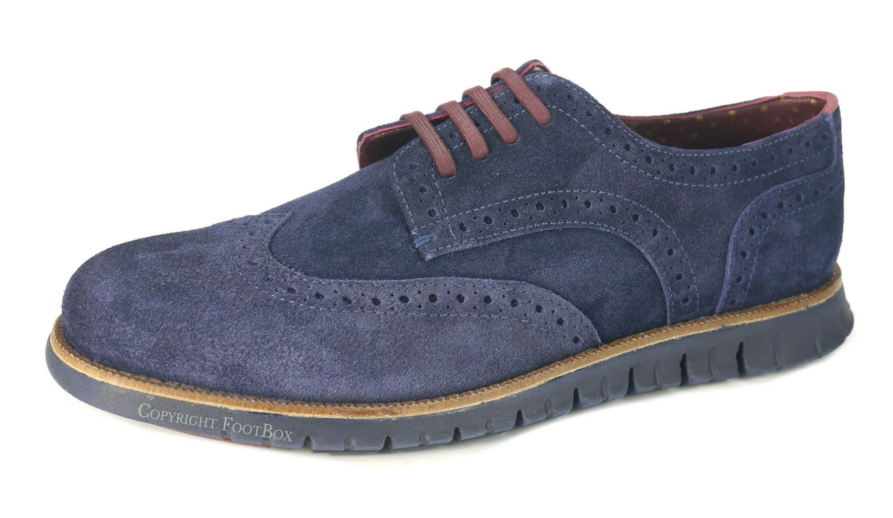 London Brogues Gatz Derby Suede Lightweight Flexible Mens Shoes
