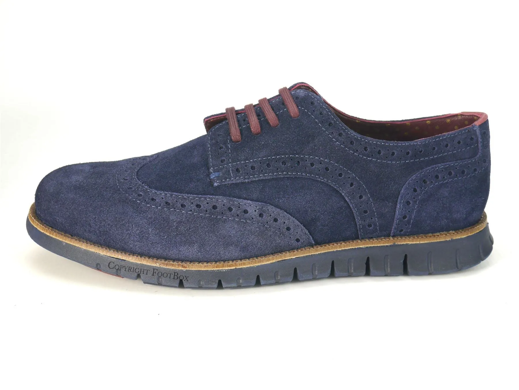 London Brogues Gatz Derby Suede Lightweight Flexible Mens Shoes