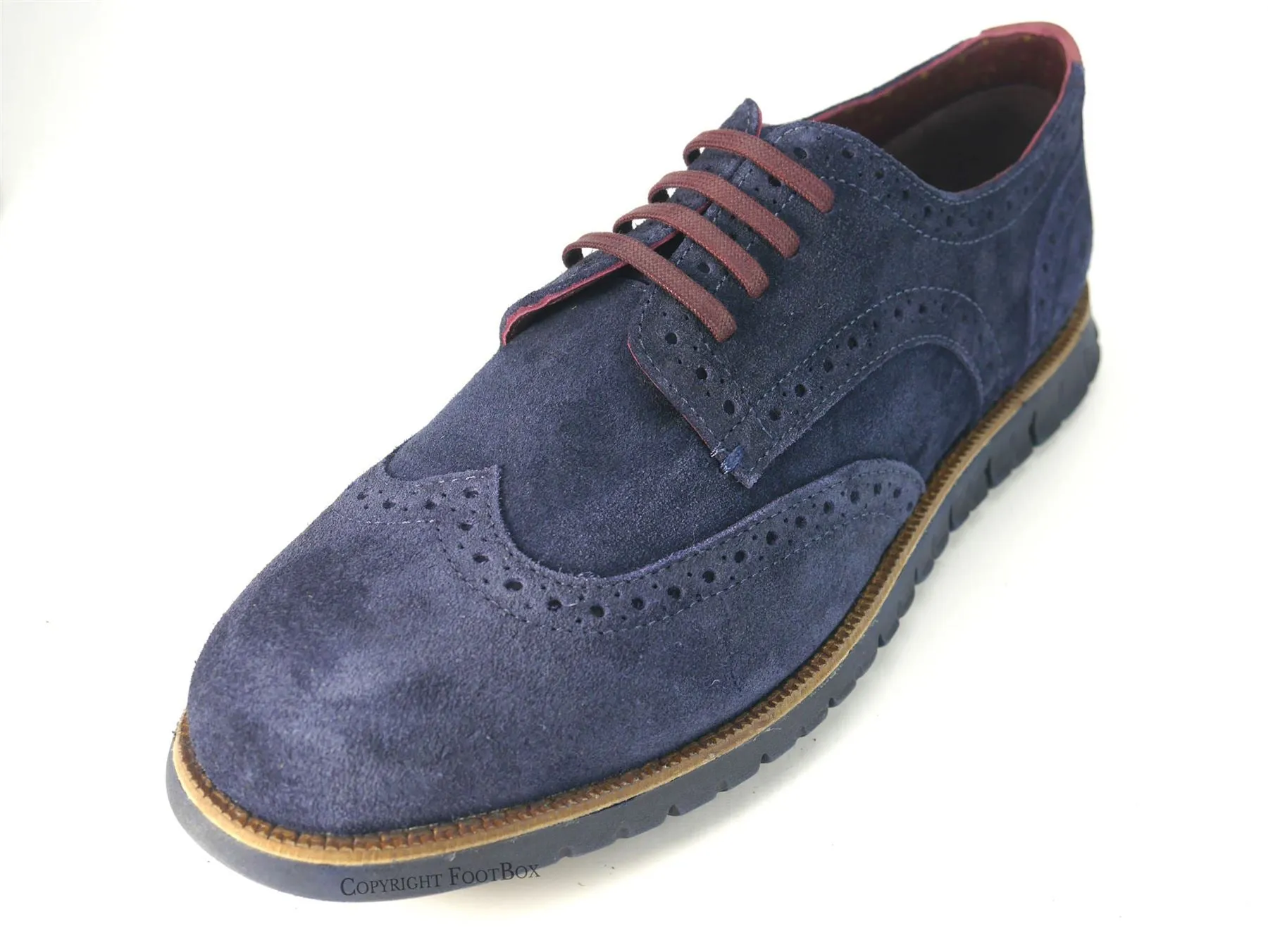 London Brogues Gatz Derby Suede Lightweight Flexible Mens Shoes