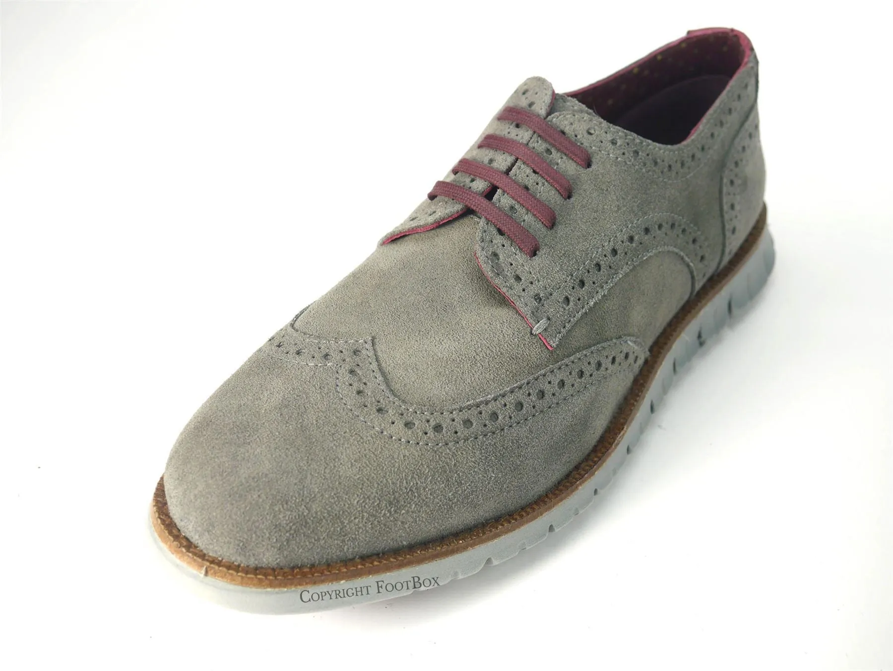 London Brogues Gatz Derby Suede Lightweight Flexible Mens Shoes