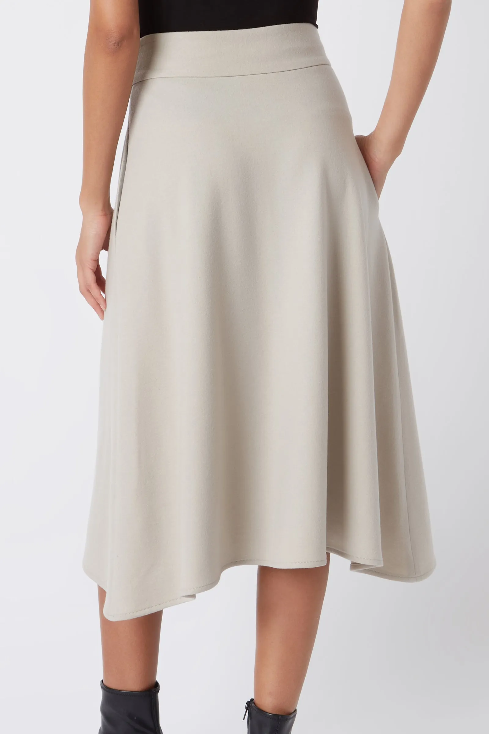 Martina Felted Jersey Kick Skirt - Mink